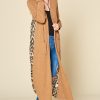 Leopard Chiffon Back Midi Cardigan Long Sleeve Ribbed