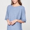 Boho Fringe Knit Top Short Sleeve Round Neck