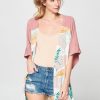 Tropical Fringe Kimono Cardigan Rayon Blend Beach Cover