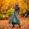 Kyria Bohem Style Asymmetrical Cotton Maxi Skirt With