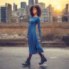 Bohemian Long Sleeve Dress: Vintage Style With Side