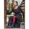 Off Shoulder Green Maxi Dress: Viscose Flared Sleeve