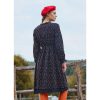 Green Floral Cotton Dress With Lace Elastic Waist